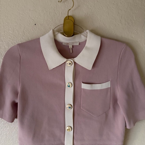 Maje Myshirt Cropped Short Sleeve Cardigan size S - Picture 7 of 13